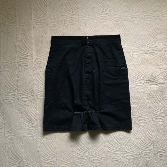 AVANT GARDE MARITHE‎ FRANCOIS GIRBAUD MIDI DENIM SKIRT Y2K VINTAGE COQUETTE - Picture 1 of 6